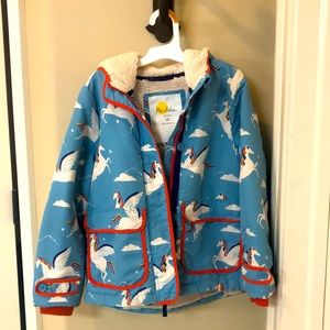 Mini Boden Sherpa lined Anorak coat. Size 7/8